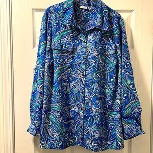Women’s Paisley Button Down Blouse